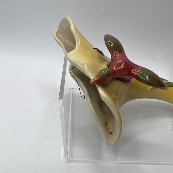 Vintage Hand Painted Bird on Flower Home Decor Piece - Picture 3 of 10